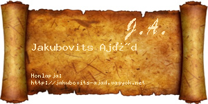Jakubovits Ajád névjegykártya